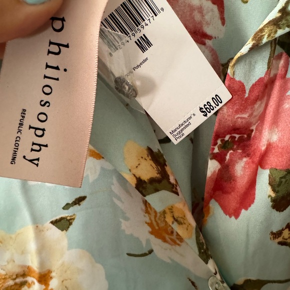 NWT Philosophy by republic long sleeve floral print blouse - Picture 3 of 6